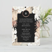 Premium Black Onyx Pampas en Roos Gold Foil Kaart (Staand voorkant)