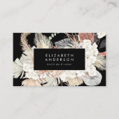 Premium Black Onyx Pampas Grass Floral Ultra Afsprakenkaartje (Voorkant)