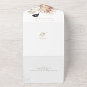 Premium Black Pampas Boho Floral Woding Al All In One Uitnodiging (Buitenkant)