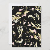 Premium Black Pampas Boho Wildflower Wedding Kaart (Achterkant)