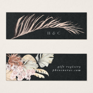 Premium Black Pampas Grass Floral Oerwoud Wedding Mini Visitekaartjes