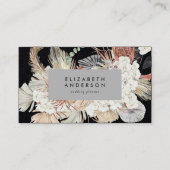 Premium Black Pampas Grass Floral Ultimate Grey Visitekaartje (Voorkant)