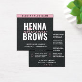 Premium Black Pink Square Henna Brows Care Kaart (Bureau)