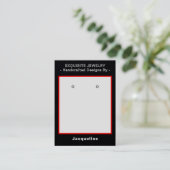 Premium Black Red Earring Display QR Visitekaartje (Staand voorkant)