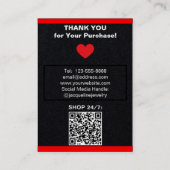 Premium Black Red Necklace Earrings QR  Visitekaartje (Achterkant)