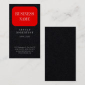 Premium Black Red Trendy Plain Visitekaartje (Voorkant / Achterkant)