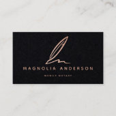 Premium Black Roos Gold Foil Quill Visitekaartje (Voorkant)