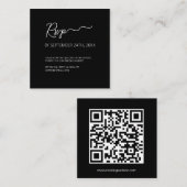 Premium Black RSVP QR Code Enclosure Kaart (Voorkant / Achterkant)