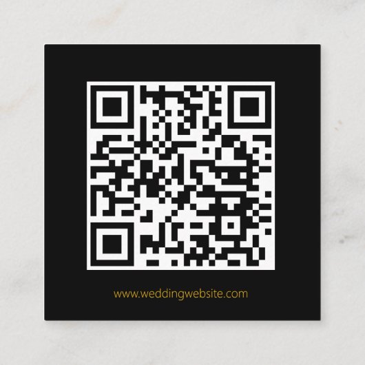 Premium Black RSVP QR Code Enclosure Kaart (Achterkant)