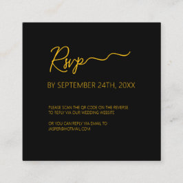 Premium Black RSVP QR Code Enclosure Kaart