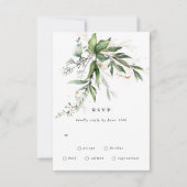 Premium Black Sage Botanische Eucalyptus Greenery RSVP Kaartje (Voorkant)