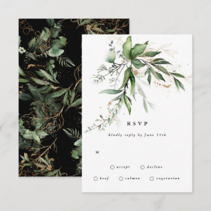 Premium Black Sage Botanische Eucalyptus Greenery RSVP Kaartje