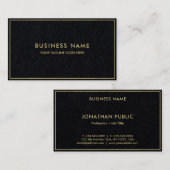 Premium Black Sjabloon Luxe Elegant Modern Gold Visitekaartje (Voorkant / Achterkant)