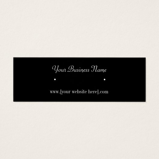 Premium Black Skinny Earring Visitekaartjes (Voorkant)