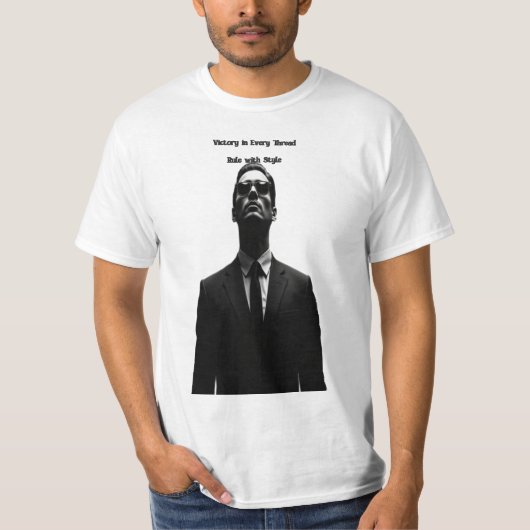 Premium Black Suit Man T-shirt - Elegant Mystery D (Voorkant)