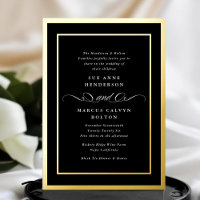 Premium Black Tie Calligrafie Gouden Lijst Trouwen