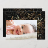 Premium Black Tranquil Eucalyptus Photo Baby Birth (Voorkant / Achterkant)