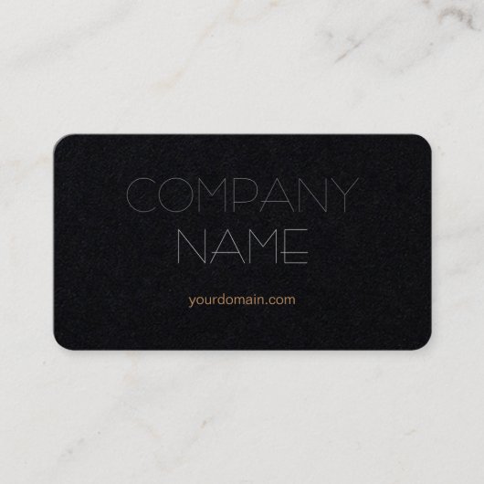 Premium Black Trendy Stylish Company Name Visitekaartje (Voorkant)
