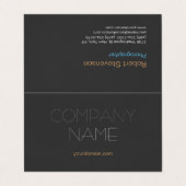 Premium Black Trendy Stylish Company Name Visitekaartje (Buitenkant ongevouwen)