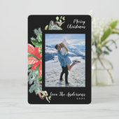 Premium Black Waterverf Festive Reds Greens Feestdagenkaart (Staand voorkant)