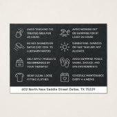 Premium Black Waxing Aftercare Kaart Hair Removal (Achterkant)