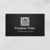 Premium Black White Company Business QR Code Logo Visitekaartje (Voorkant)