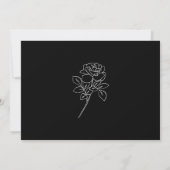 Premium Black & White French Roses Wedding Save The Date (Achterkant)