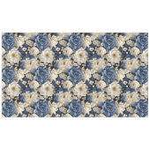 Premium Blauw Wit Ivoor Bloemendeken Tafelkleed (Voorkant (Horizontaal))