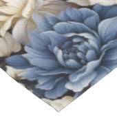 Premium Blauw Wit Ivoor Bloemendeken Tafelkleed (Gekanteld)