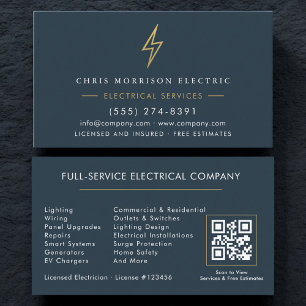 Premium Blue Gold Electric Company Visitekaartje