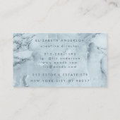 Premium Blue IceBerg Ultra Modern Bold Monogram Visitekaartje (Achterkant)