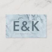 Premium Blue IceBerg Ultra Modern Bold Monogram Visitekaartje (Voorkant)