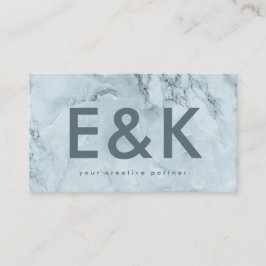 Premium Blue IceBerg Ultra Modern Bold Monogram Visitekaartje