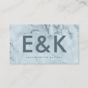 Premium Blue IceBerg Ultra Modern Bold Monogram Visitekaartje