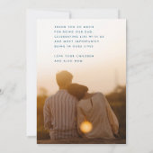 Premium Blue Minimalism Vaderdag Multi Photo Bedankkaart (Achterkant)