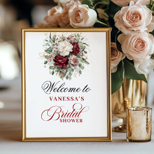 Premium Blush Burgundy Bruiloft Uitnodigingsbord Poster