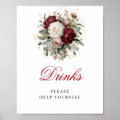 Premium Blush Burgundy Dranken Bruiloftsborrel Bor Poster (Voorkant)