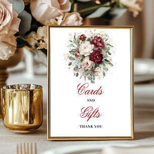 Premium Blush Burgundy Kaarten en Cadeaus Tafelkaa Poster