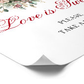 Premium Boho Liefde is Zoete Bloemige Bordeaux Kle Poster (Hoek)
