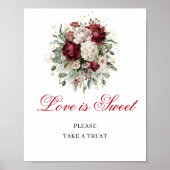 Premium Boho Liefde is Zoete Bloemige Bordeaux Kle Poster (Voorkant)