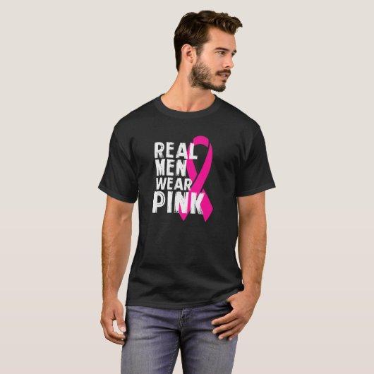 PREMIUM Borstkanker Awareness Tshirt Real Mannen w (Voorkant volledig)