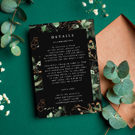 Premium Botanische Eucalyptus Elegant - zwart Informatiekaartje