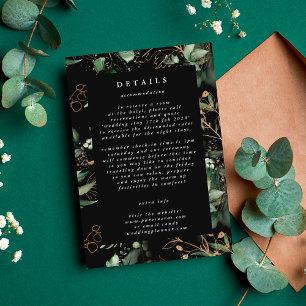 Premium Botanische Eucalyptus Elegant - zwart Informatiekaartje