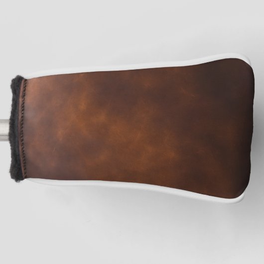 Premium Brown Leather Golf Head Hoesje – Stijlvol  Golfheadcover (Voorkant)