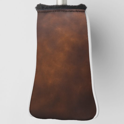 Premium Brown Leather Golf Head Hoesje – Stijlvol  Golfheadcover (Draai 90)