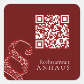 Premium - Bruin-witte QR-code Zakkaarten Vierkante Sticker (Voorkant)