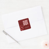 Premium - Bruin-witte QR-code Zakkaarten Vierkante Sticker (Envelop)