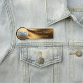 Premium Brushed Gold Metal Name Tag (In situ)