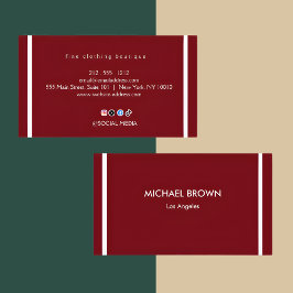 Premium Burgundy Gold Business Card Set Visitekaartje