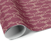 Premium Burgundy & Gold Pattern Luxury Gift Wrap Cadeaupapier (Rol Hoek)